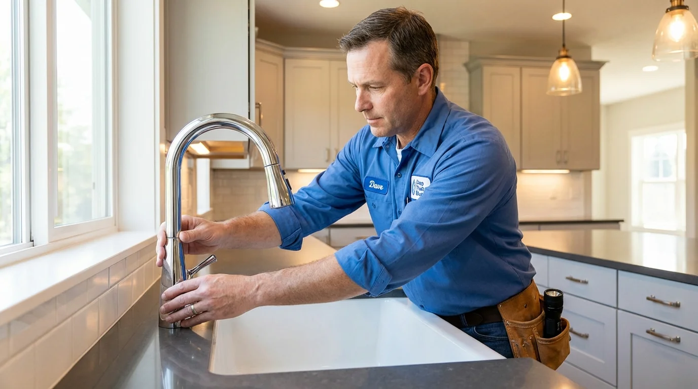 Kitchen faucet installation by Johns Plumbing LLC in Connersville